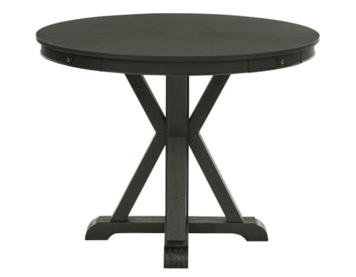 Rustic Counter Height Round Dining Table - Black