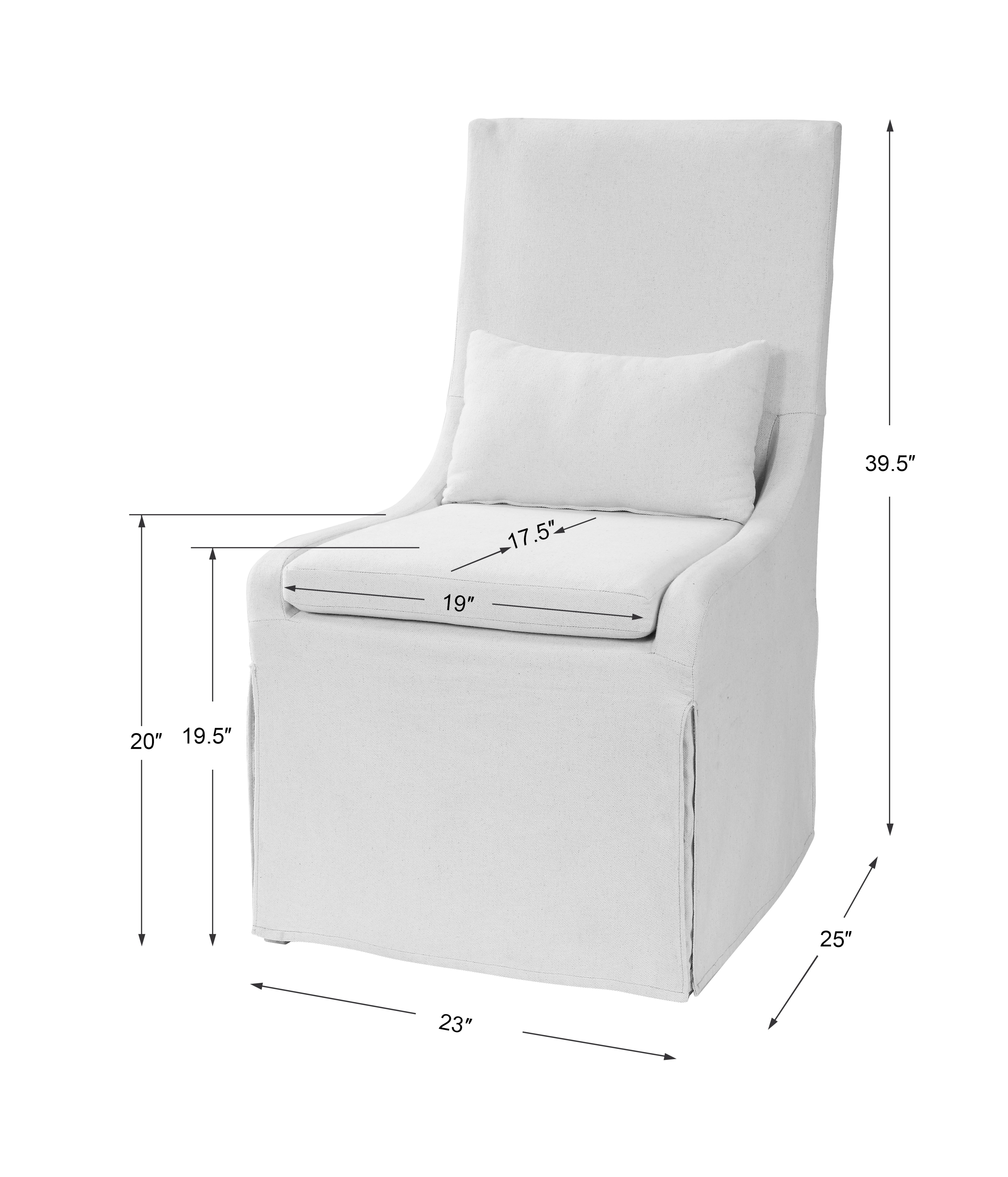 Uttermost Coley Coley White Linen Armless Chair