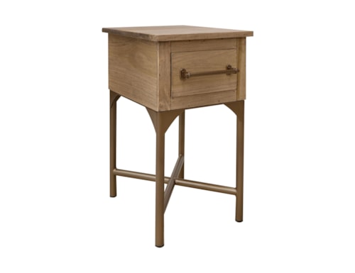 Transitional Chairside Table with Single Drawer