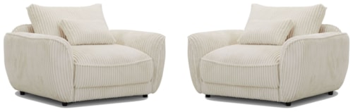 Casual Chair and a Half with Lumbar Pillow (Set of 2)