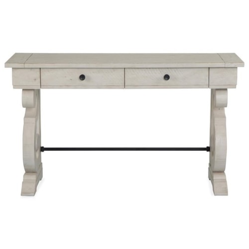 Farmhouse Sofa Table with Metal Stretcher