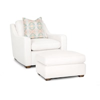 Contemporary Chair and Matching Ottoman