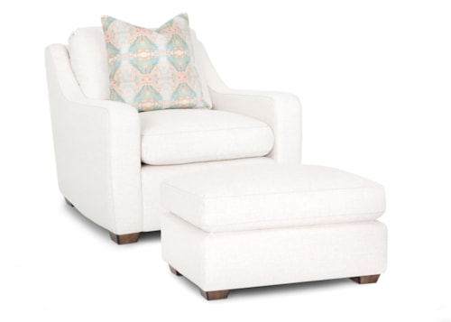 Contemporary Chair and Matching Ottoman