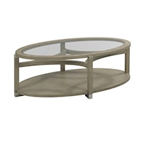 Oval Coffee Table with Tempered Glass Top