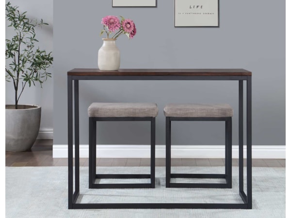 Counter Bar and Upholstered Stools