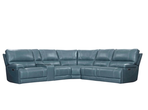 Casual Cordless 6-Piece Power Reclining Sectional Sofa with Power Headrests