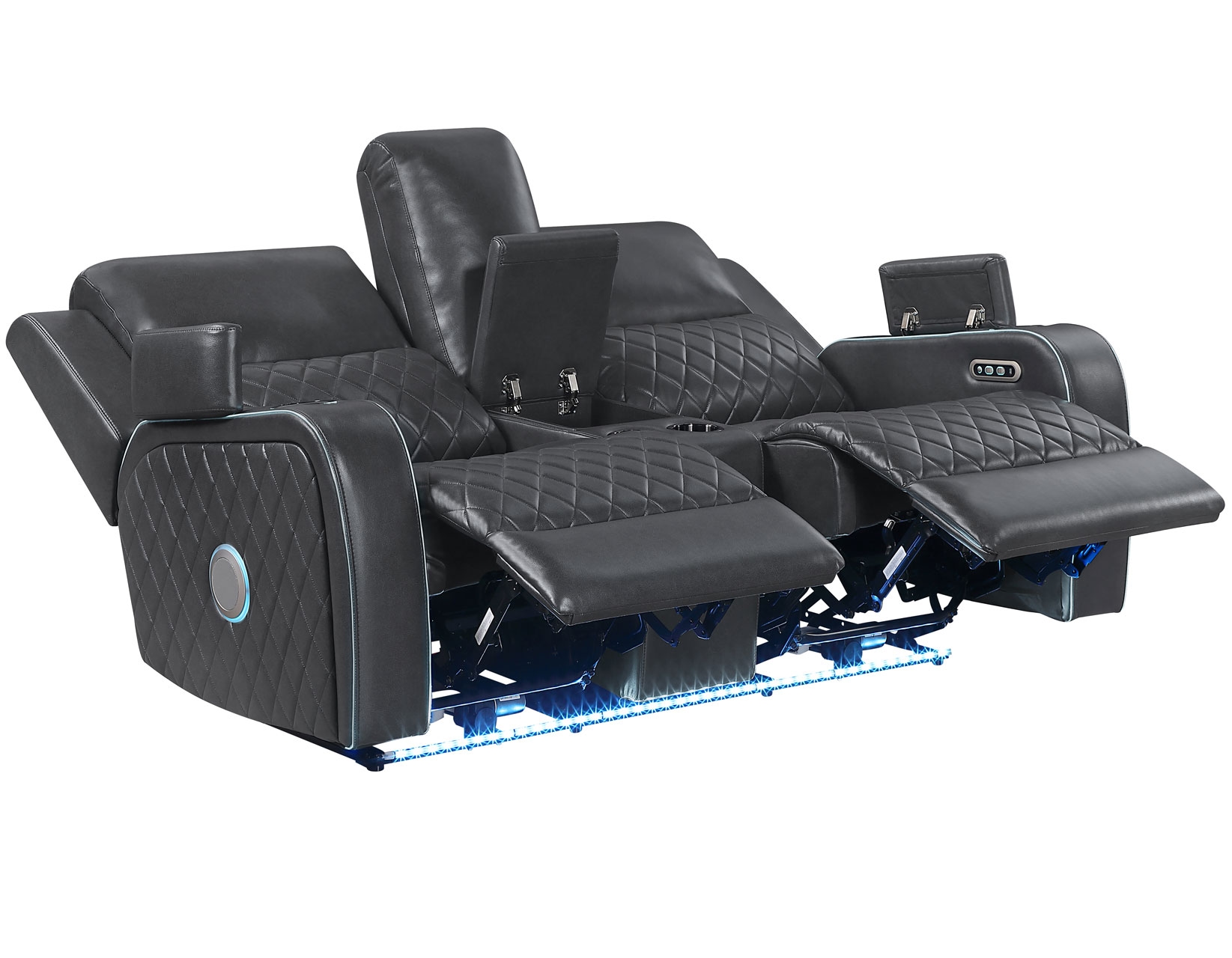 Power-Reclining Console Loveseat w/Speakers