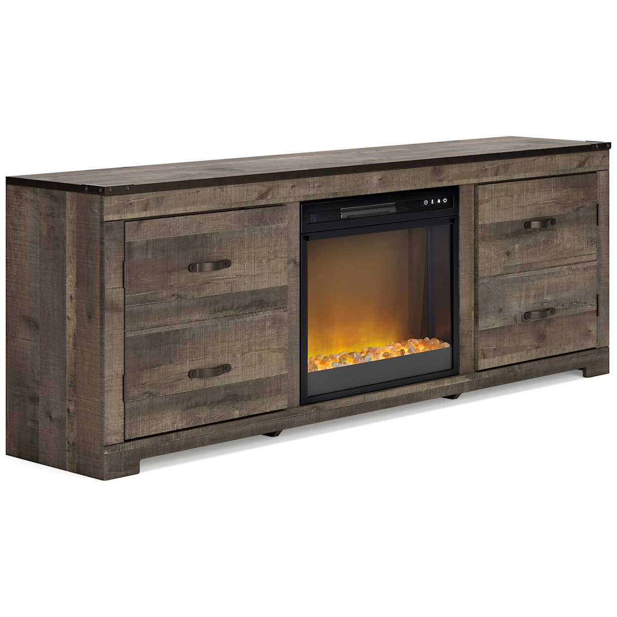 Ashley Signature Design Trinell TV Stand with Fireplace