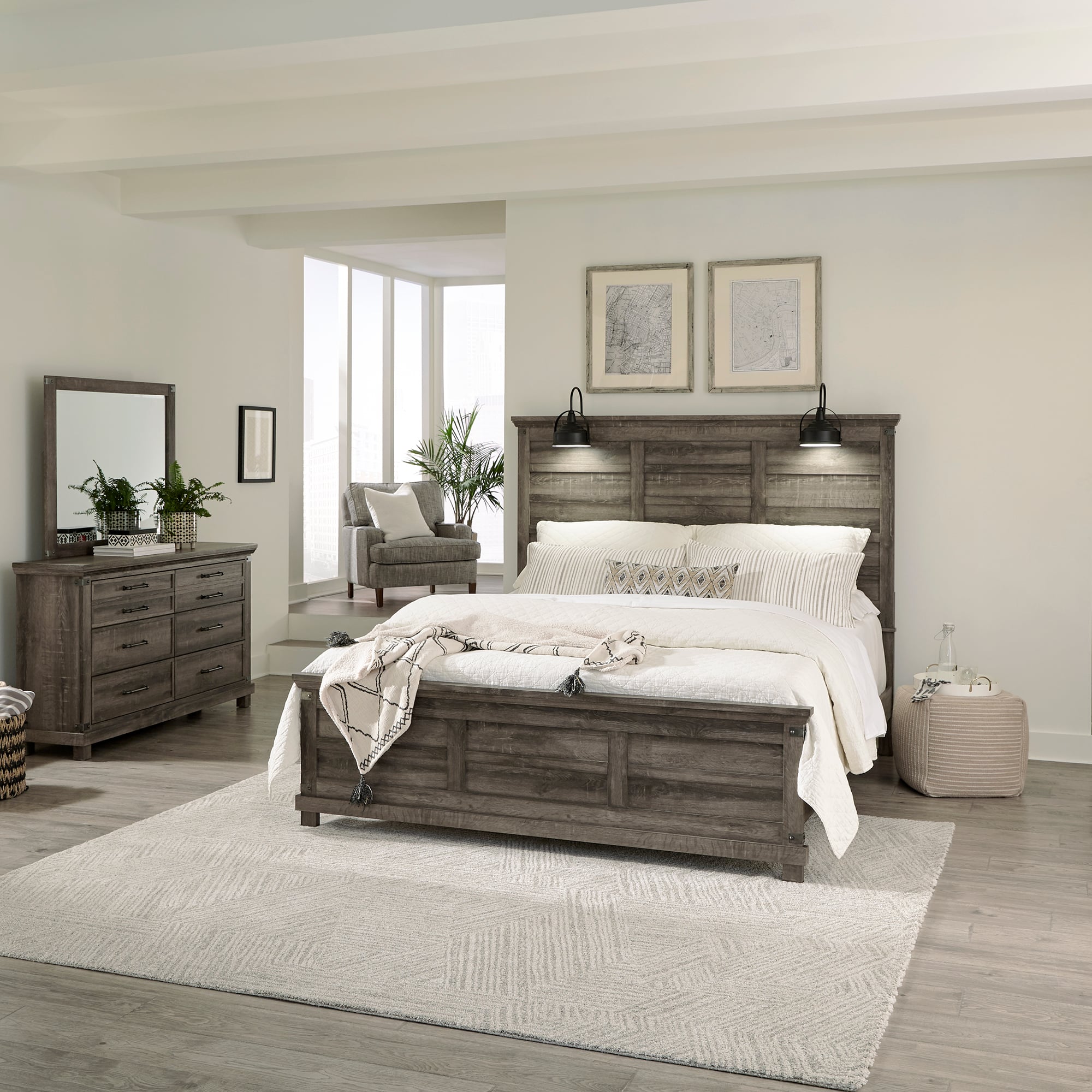 King bedroom sets farmhouse outlet style