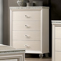 Contemporary Glam 4-Drawer Chest with Felt-Lined Top Drawer