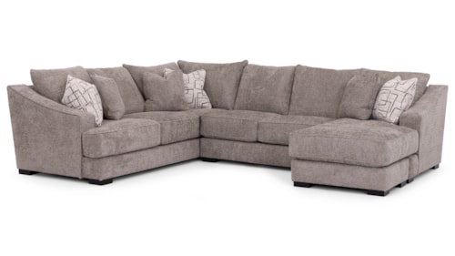 Transitional Sectional Sofa with Accent Pillows