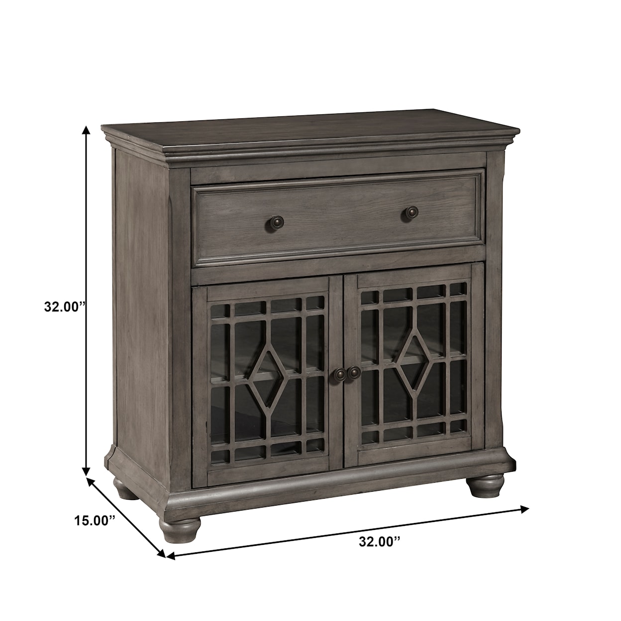 Accentrics Home Accents Two Door, One Drawer Console in Ash Grey