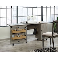 Farmhouse Craft Sewing Cart with Drop-leaf Table