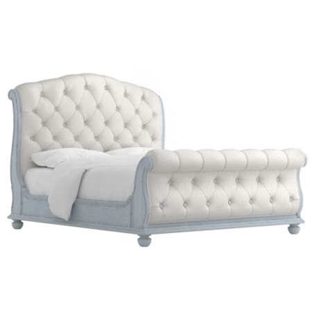 Upholstered King Sleigh Bed