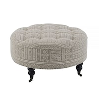 Casual Upholstered Ottoman with Casters