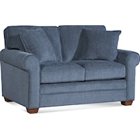 Casual Loveseat with Rolled Armrests