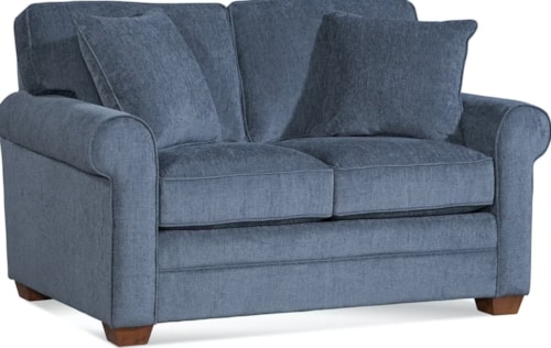 Casual Loveseat with Rolled Armrests