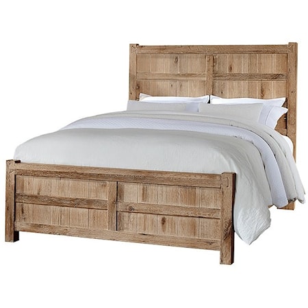 Rustic King Board and Batten Bed with Low Profile Footboard