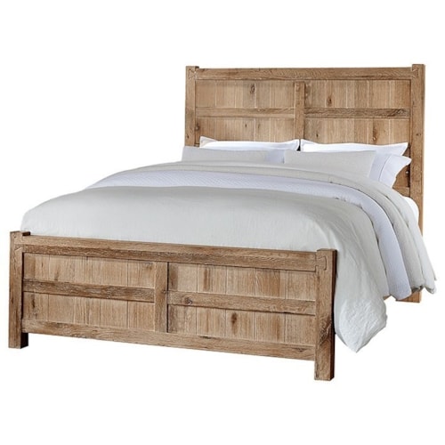 Rustic King Board and Batten Bed with Low Profile Footboard