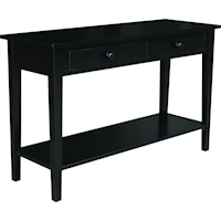 Spencer Farmhouse 2-Drawer Sofa Table - Solid Black
