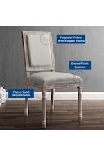 Modway Court French Vintage Upholstered Fabric Dining Side Chair