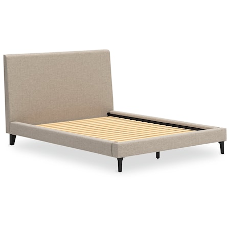 Queen Upholstered Bed With Roll Slats