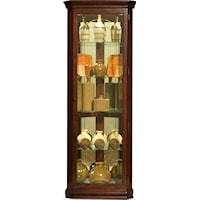 Casual Living Room Corner Curio Cabinet with Mirrored Back