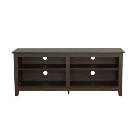 58 Inch TV Console with Shelves