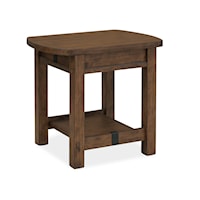 Transitional Rectangular End Table with Lower Display Shelf
