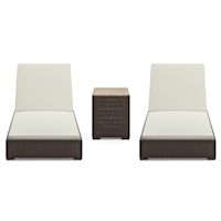 Contemporary Outdoor Chaise Lounge and Side Table Set