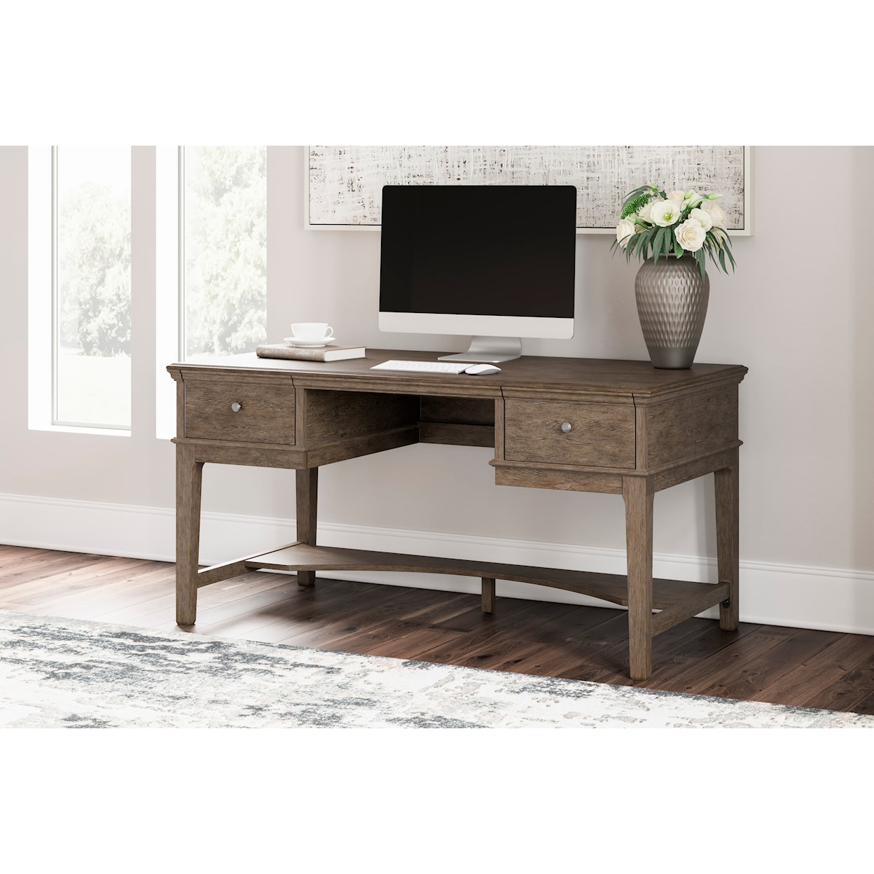 Signature Design by Ashley Furniture Janismore Home Office Storage Leg Desk