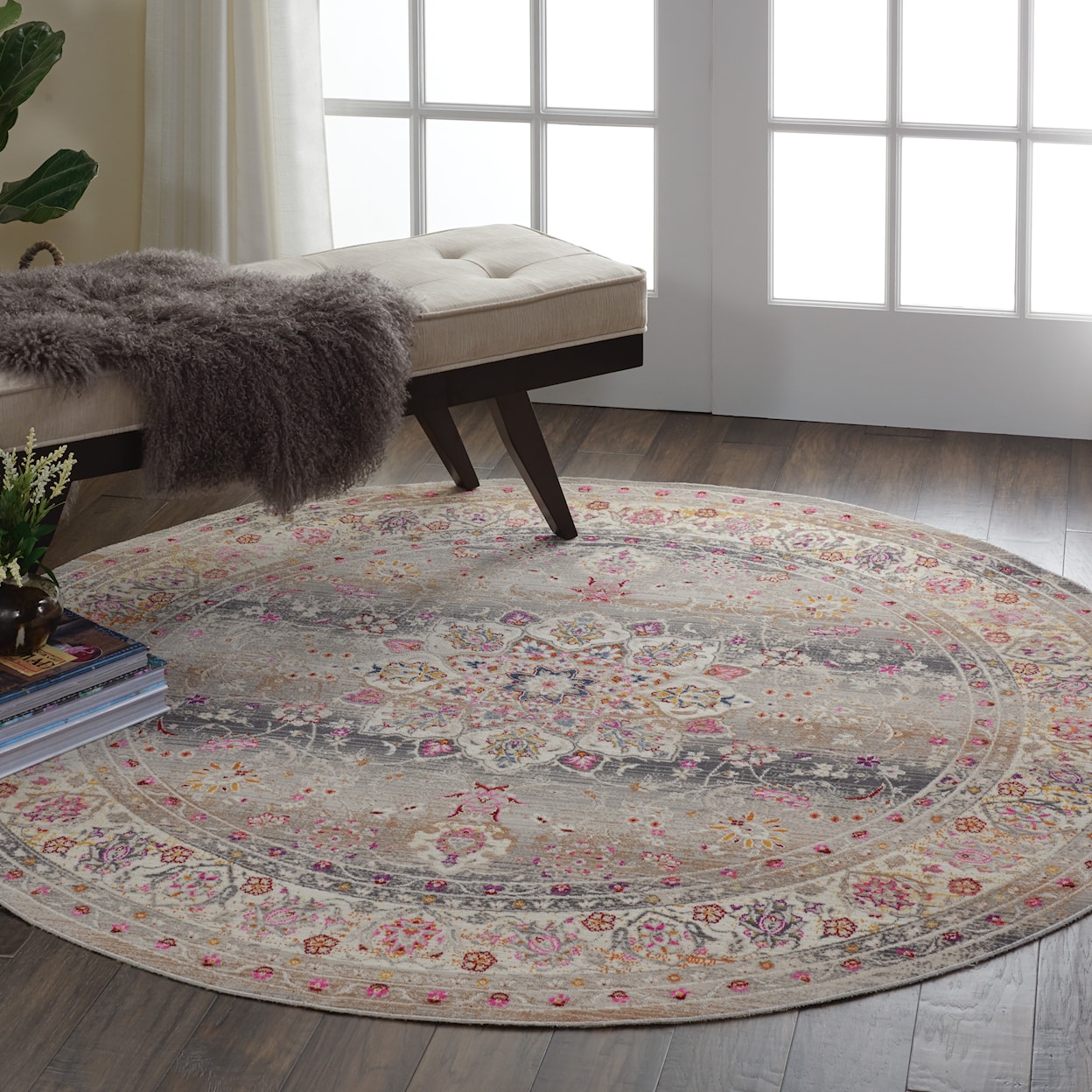 Nourison Vintage Kashan 4' Round  Rug