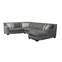 Contemporary Sectional with Nailhead Trim