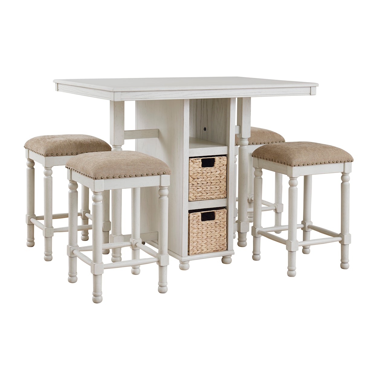 Signature Design by Ashley Robbinsdale Counter Table and Bar Stools (Set of 5)