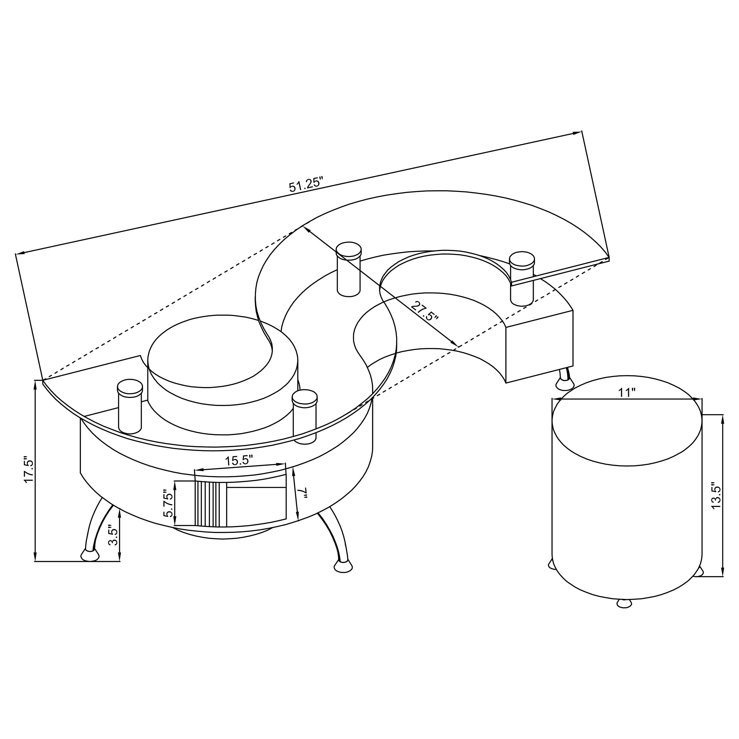 Coaster Buckley Buckley 3-piece Coffee Table and Stools Set
