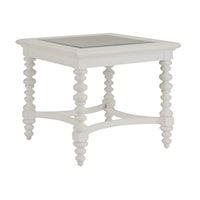 Cyprus Square End Table with Glass Top