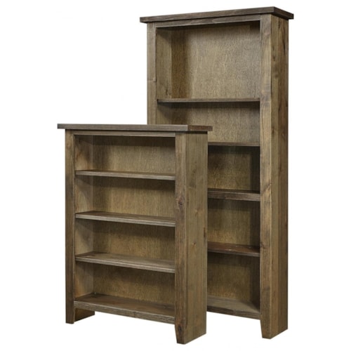Rustic Bookcase with 4 Shelves