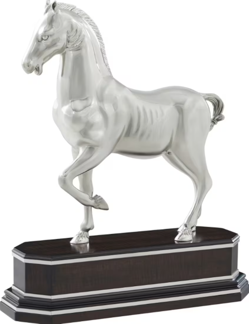 Casual Nickel Plated Horse Sculpture