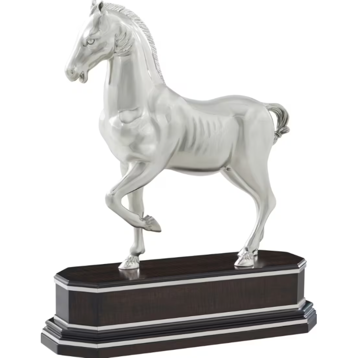 Theodore Alexander Spencer London Nickel Plated Horse Sculpture