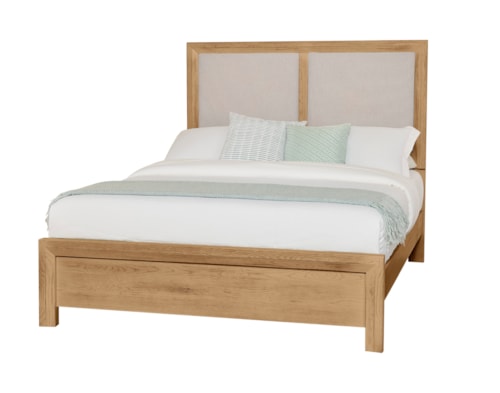 Farmhouse Queen Upholstered Bed with American Craftsmanship