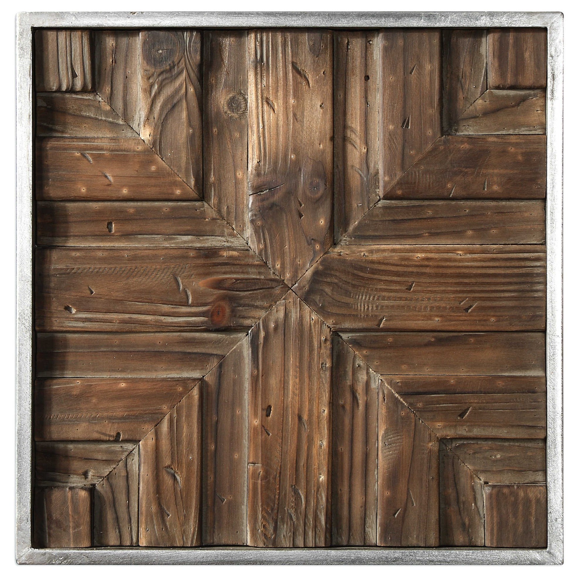 Uttermost Art Bryndle Rustic Wooden Squares Set of 9