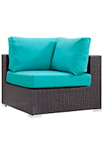 Modway Convene Outdoor Patio Fabric Square Ottoman