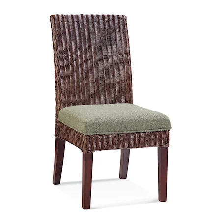 Coastal Farmhouse Dining Side Chair with Upholstered Seat