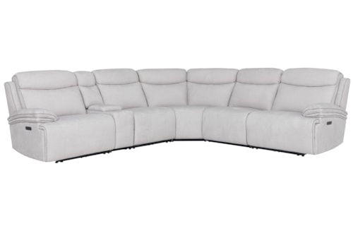 Casual Zero Gravity 6-Piece Power Reclining Sectional Sofa with Entertainment Console