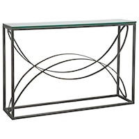 Ellipse Contemporary Console Table with Glass Top