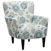 Contemporary Accent Chair with Tapered Wood Legs