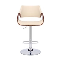 Mid-Century Modern Adjustable Swivel Barstool