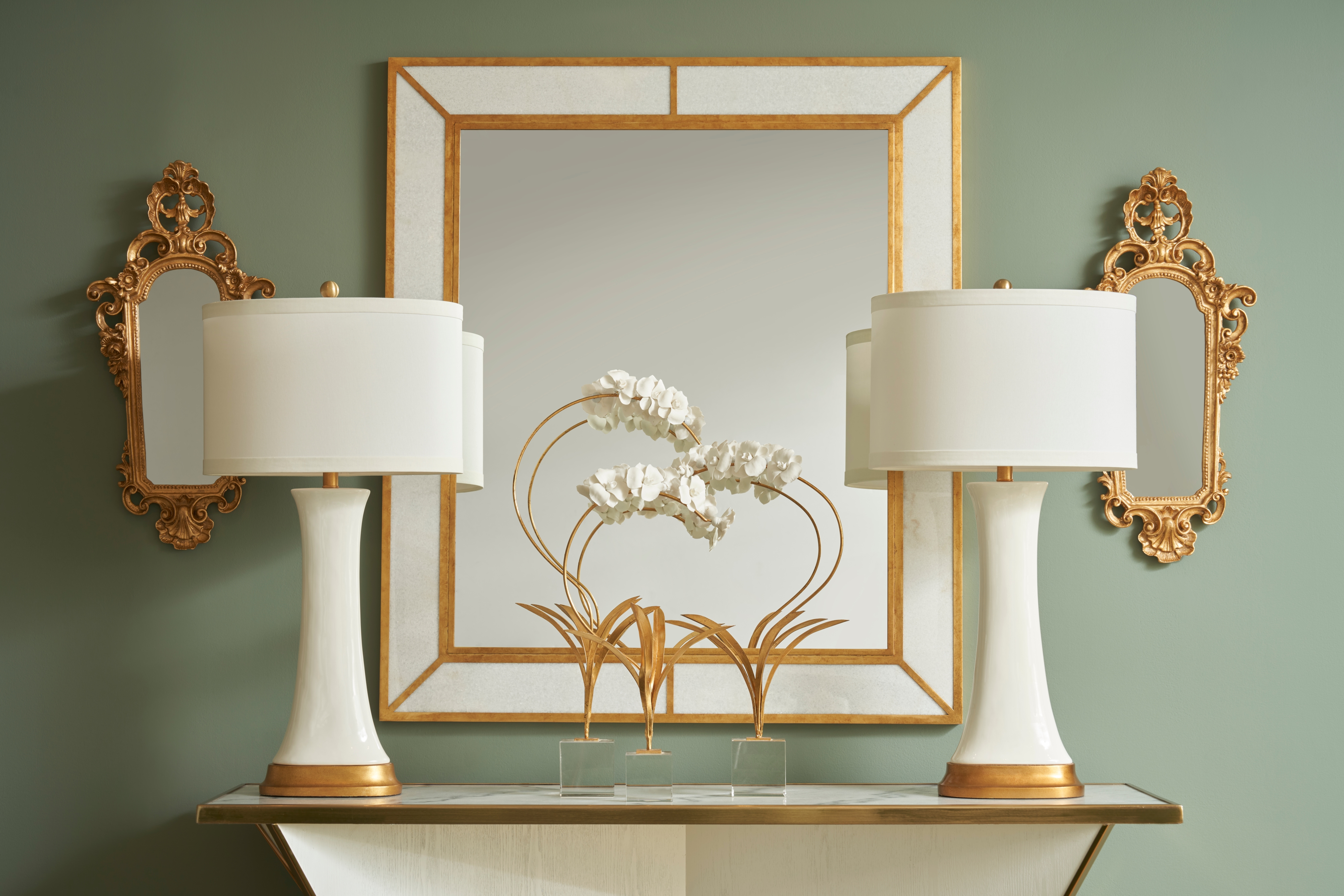 Chelsea House Chelsea House Misc Madison Marbleized Mirror - Brass