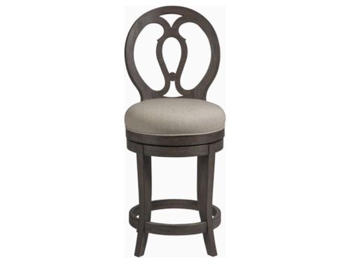 Axiom Oval Back Swivel Counter Stool with Upholstered Seat