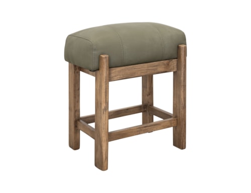 Modern Rustic 24" Counter-Height Stool with Upholstered Seat